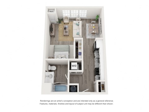 Studio at Brookfield Village Apartments in Brookfield, CT, 06804